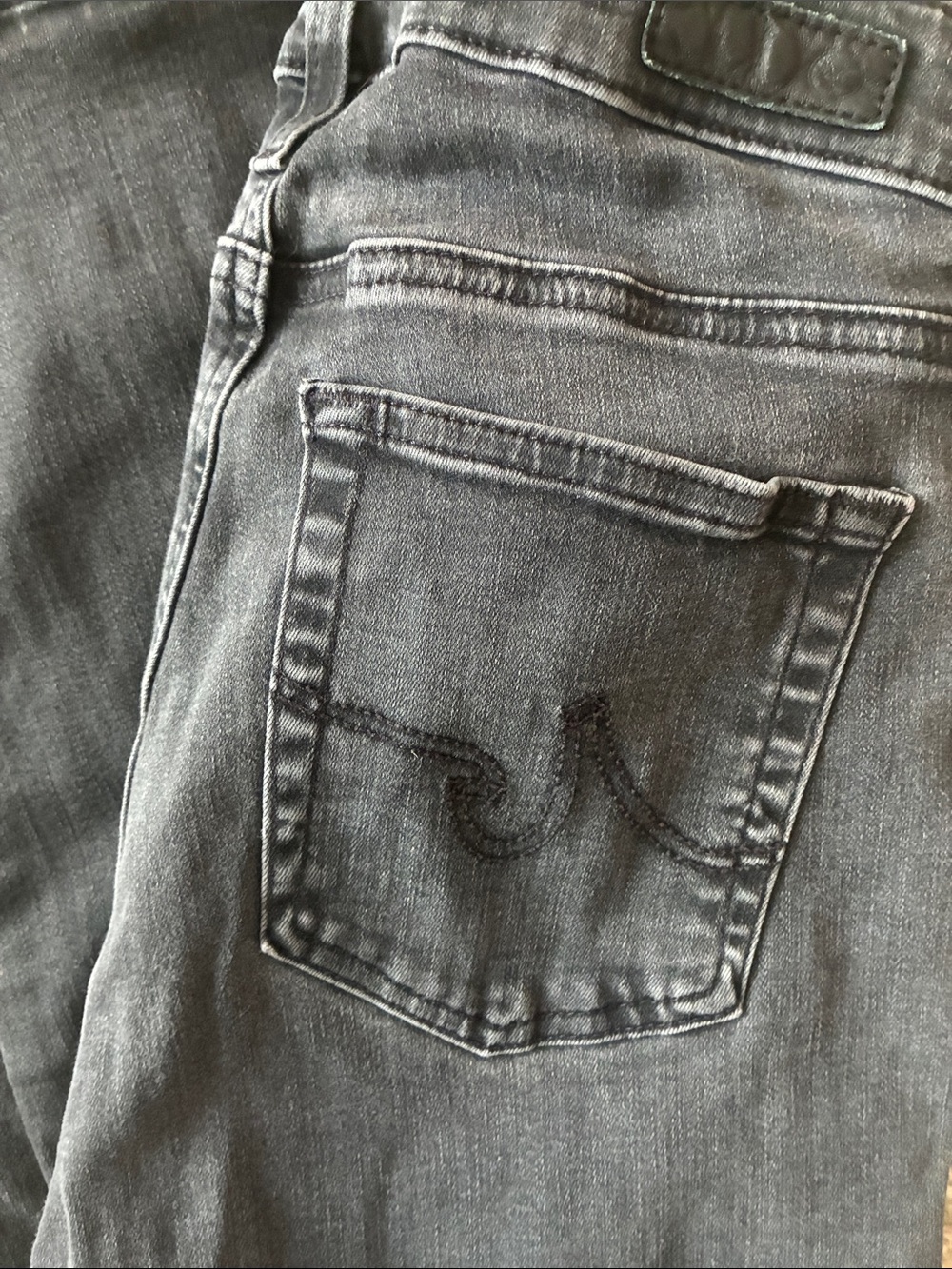 AG Straight Leg Jeans in Washed Dark Gray